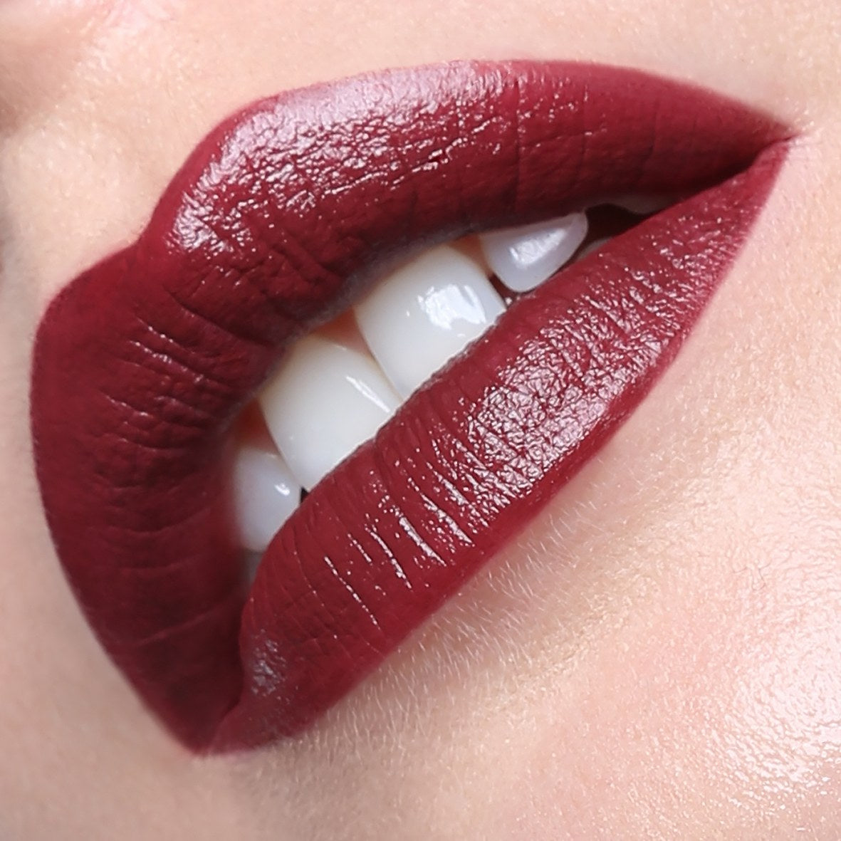 Eternal Matte No Refund, worn, parted lips close-up
