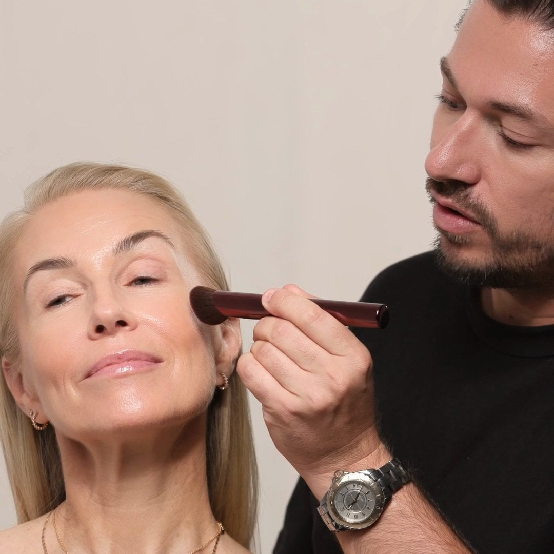 Charly Salvator applying color with The Pro Buffer Brush
